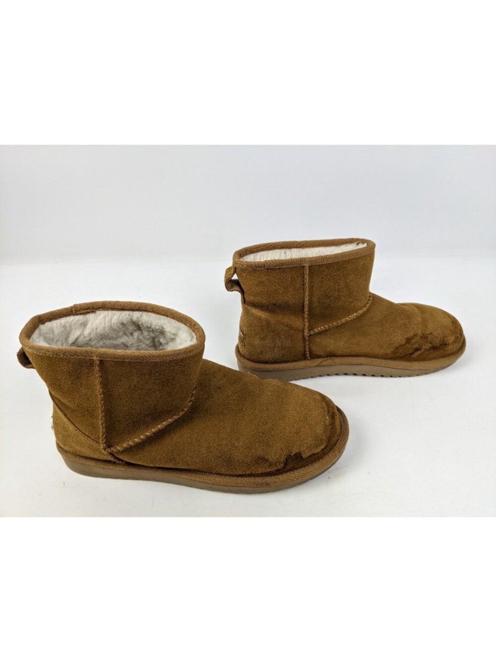 Koolaburra UGG Burra Mini Faux Fur Chestnut Shearling Boot 1114831 Size 8